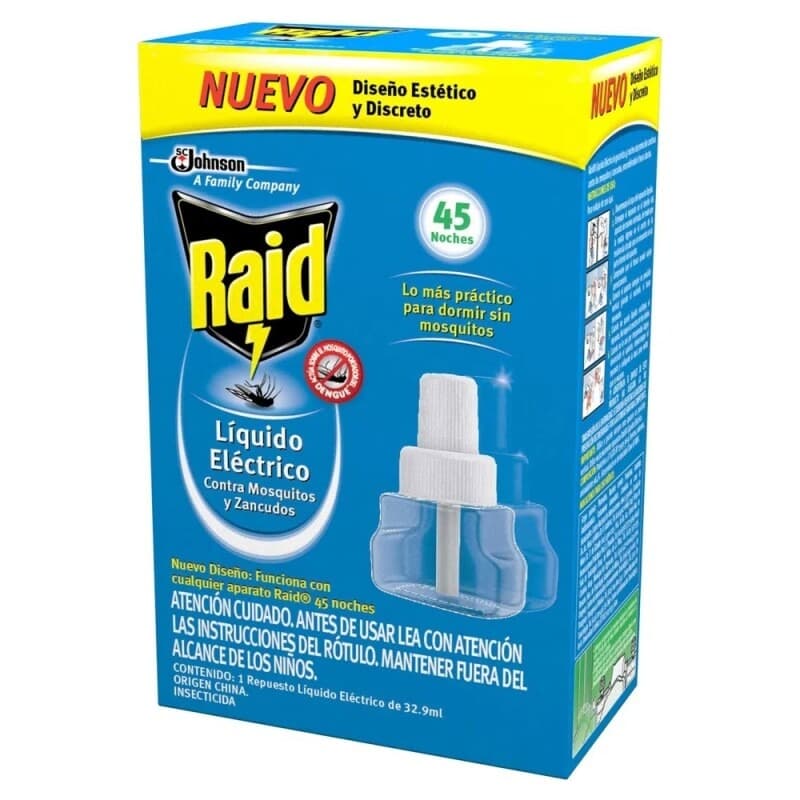 Raid 45 noches líquido repuesto mosquitos