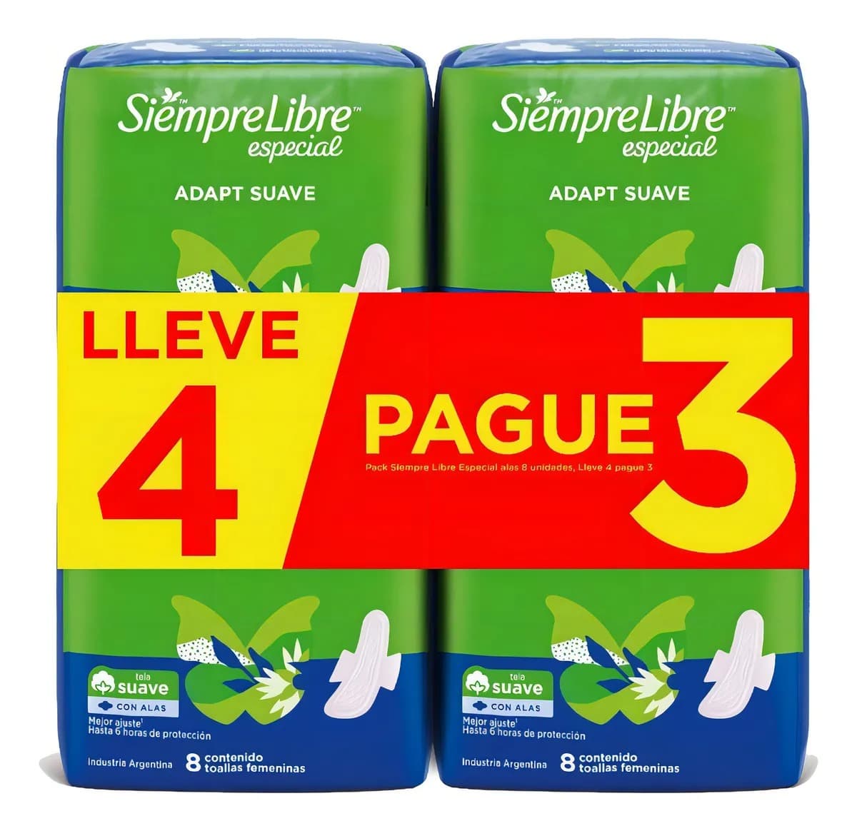 SiempreLibre Adapt Suave toallitas alas 4x3