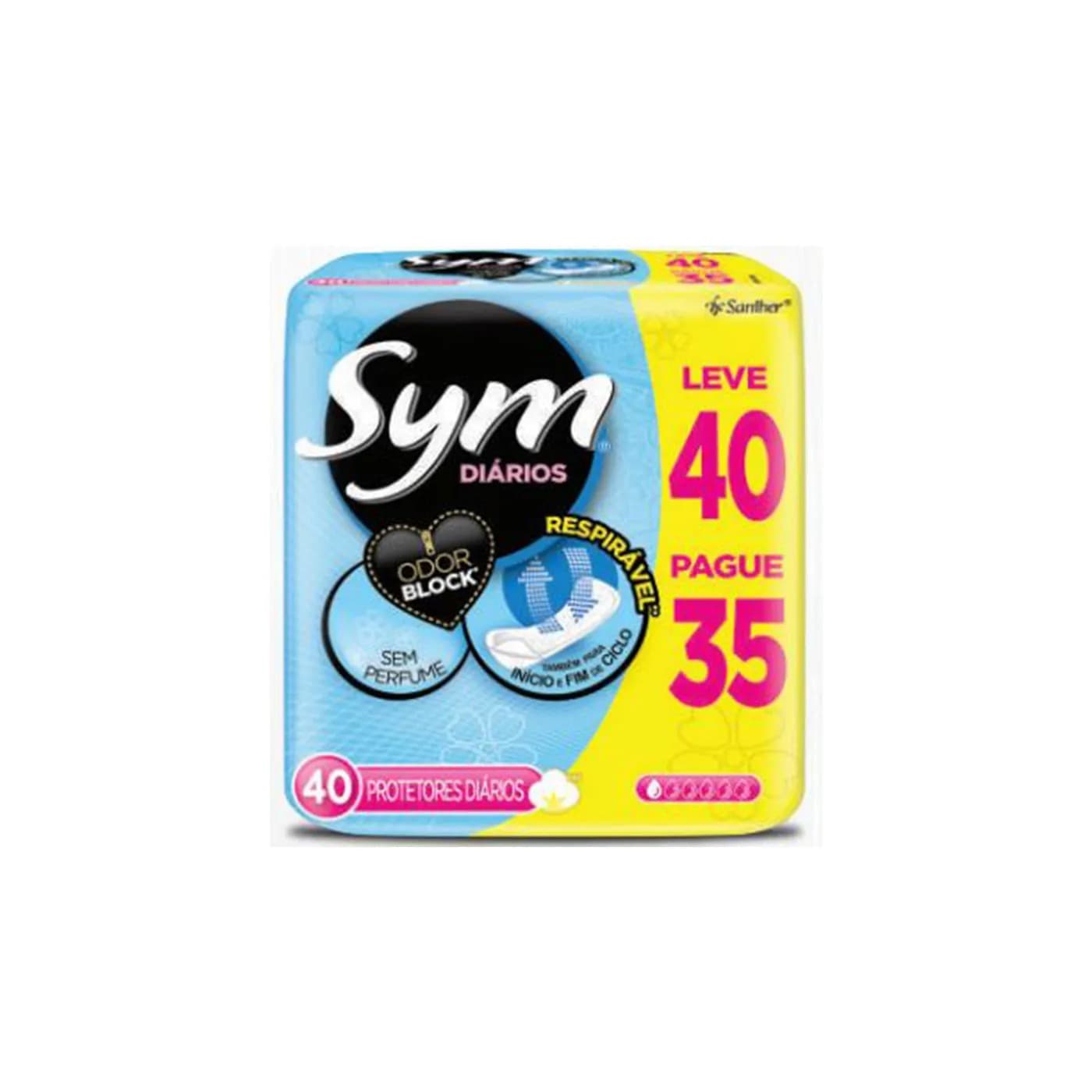 Sym protectores diarios sin perfume x40
