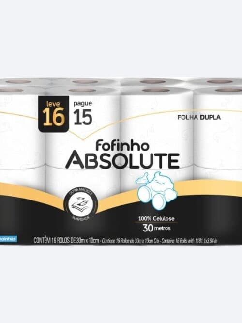 Fofinho Absolute papel higiénico 16x30mts doble hoja