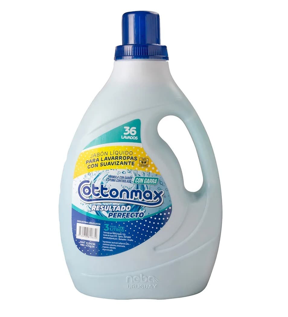 Cottonmax 3lt detergente ropa con suavizante - Resultado Perfecto