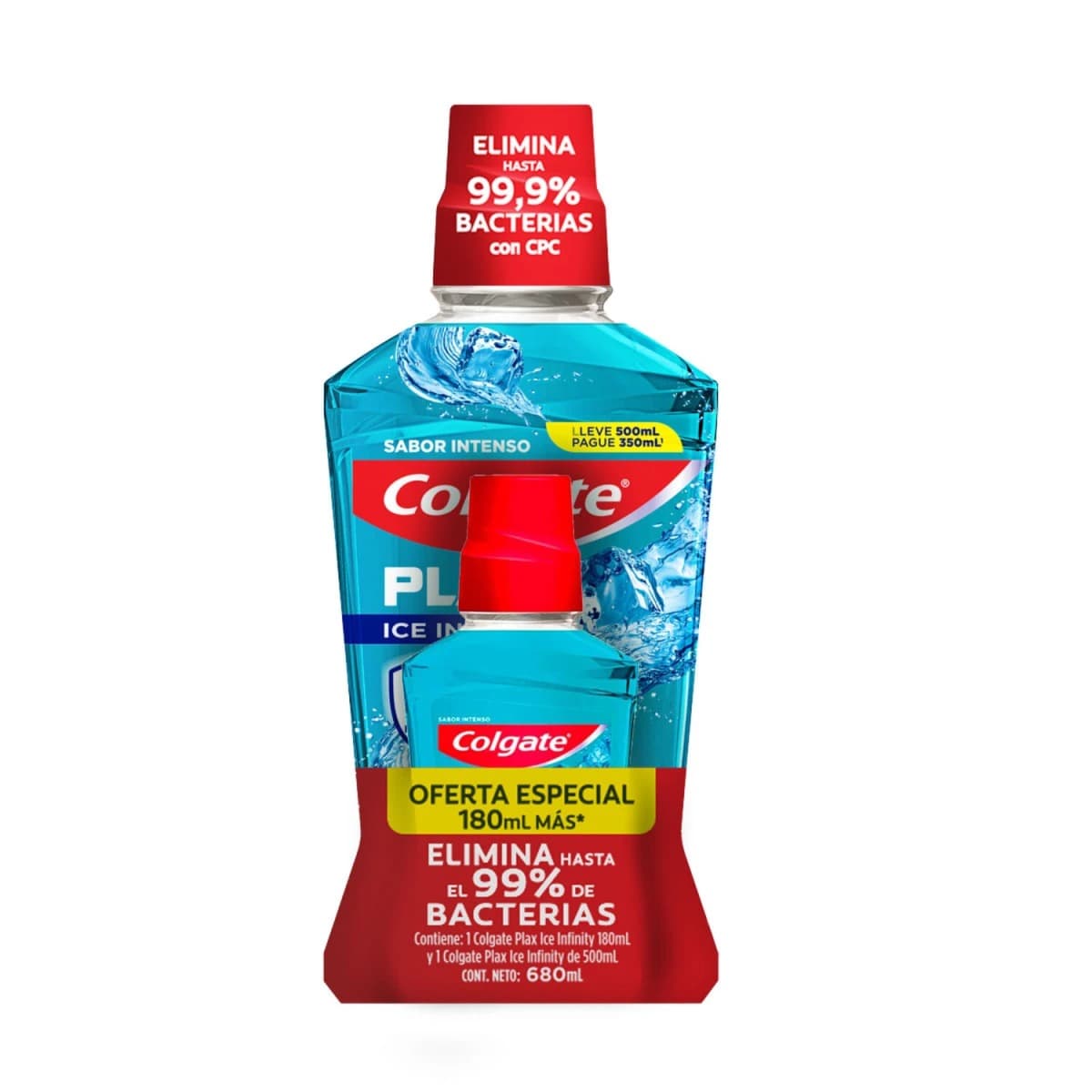 Colgate PLAX ICE enjuague bucal 500ml+180ml pack
