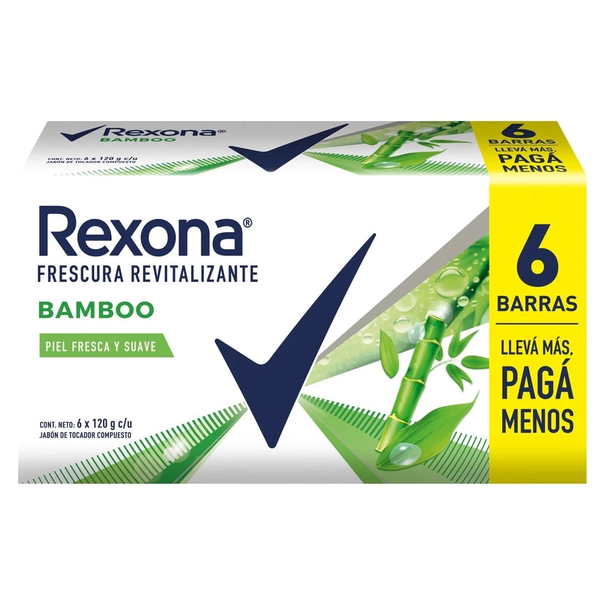 Rexona Bamboo jabón tocador 120g x6