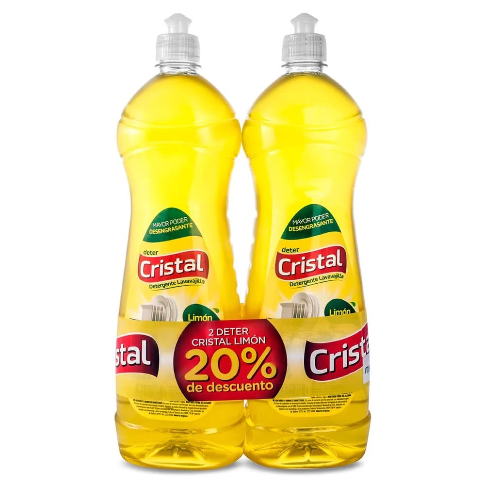 Cristal detergente Limón 1.25L pack x2