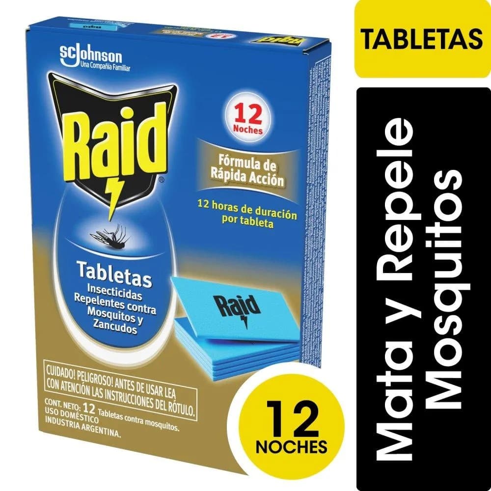 Raid Tabletas insecticida repelente x12
