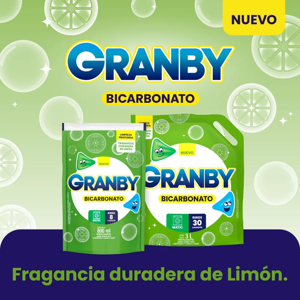 Granby Bicarbonato Limón 3L detergente ropa