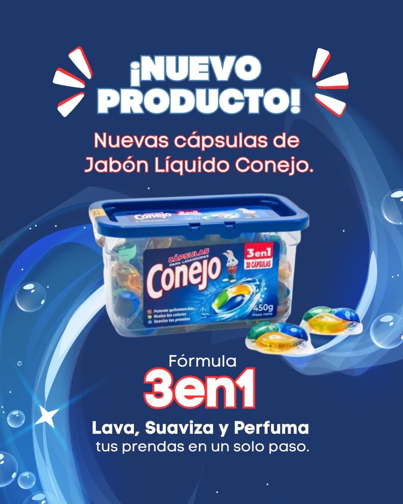 Conejo cápsulas lavarropas 450g