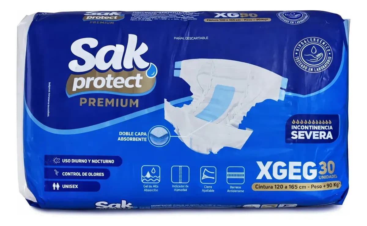 Sak Protect PREMIUM pañales adultos XG/EG 30 unidades