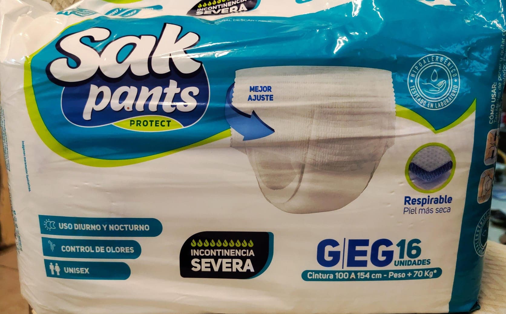 Sak pants pañales adulto descartables G/EG 16 unidades