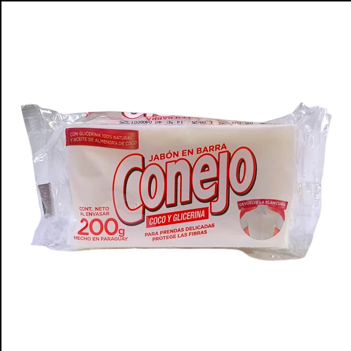 Conejo jabón en barra Coco y Glicerina 200g