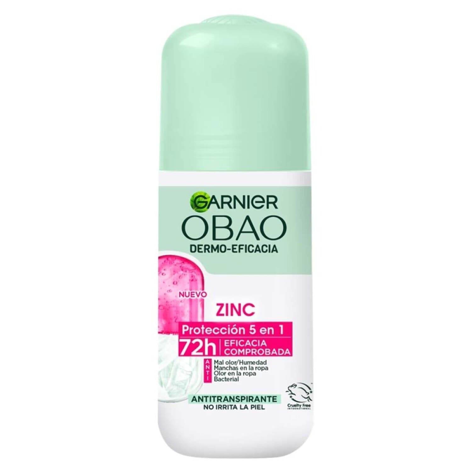 Obao Antitranspirante 72h Zinc Protección 5en1 65g
