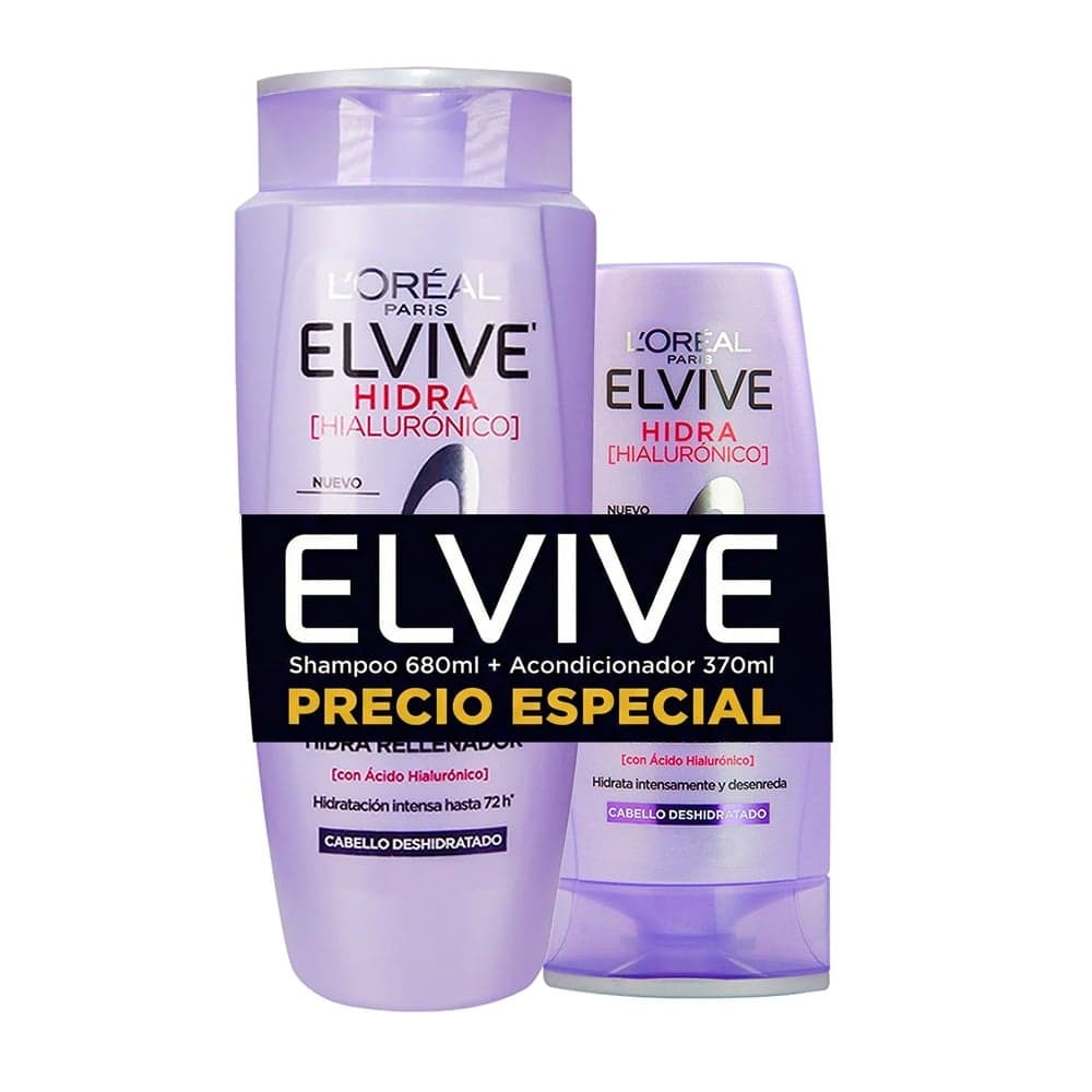Elvive Hidra Hialurónico Shampoo 680ml+Acondicionador 370ml