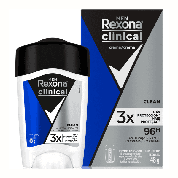 Rexona Clinical crema CLEAN MEN Antitranspirante