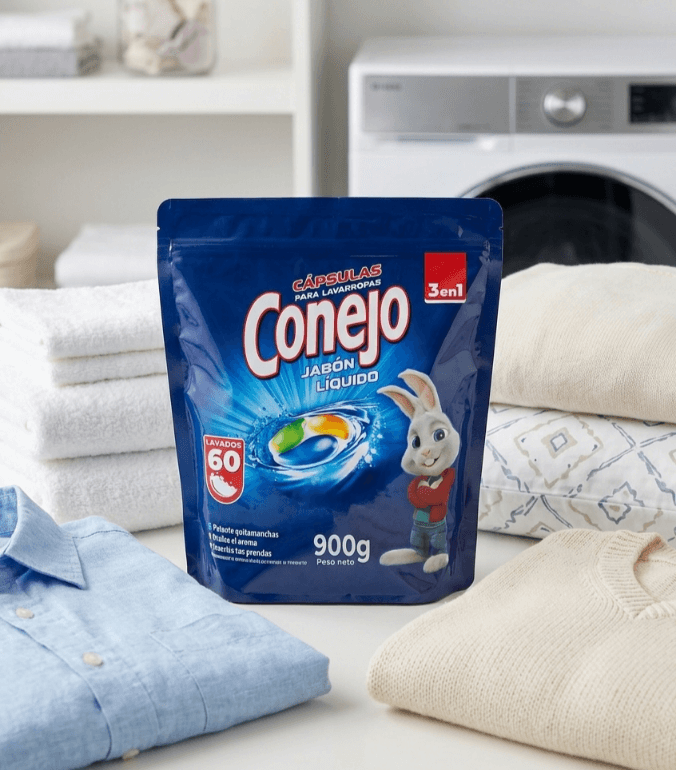 Conejo cápsulas para lavarropas 900g jabón líquido ropa