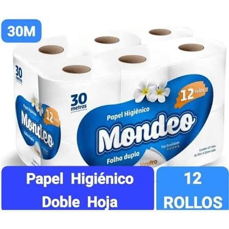 Mondeo papel higiénico doble hoja 12 rollos x 30mts