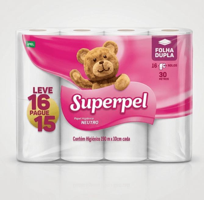 Superpel papel higiénico doble hoja 16 rollos x 30mts