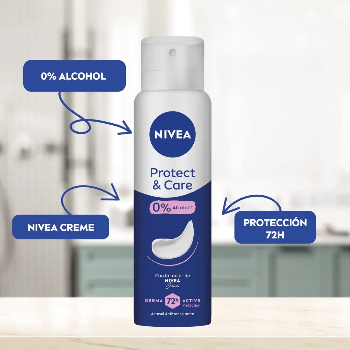 Nivea Protect & Care aerosol antitranspirante con Nivea Creme