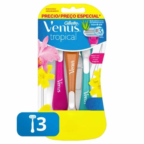 Gillette Venus Tropical, máquinas para afeitar desechables x3
