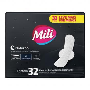 Mili Nocturnas toallas higiénicas desechables 32 un., con alas