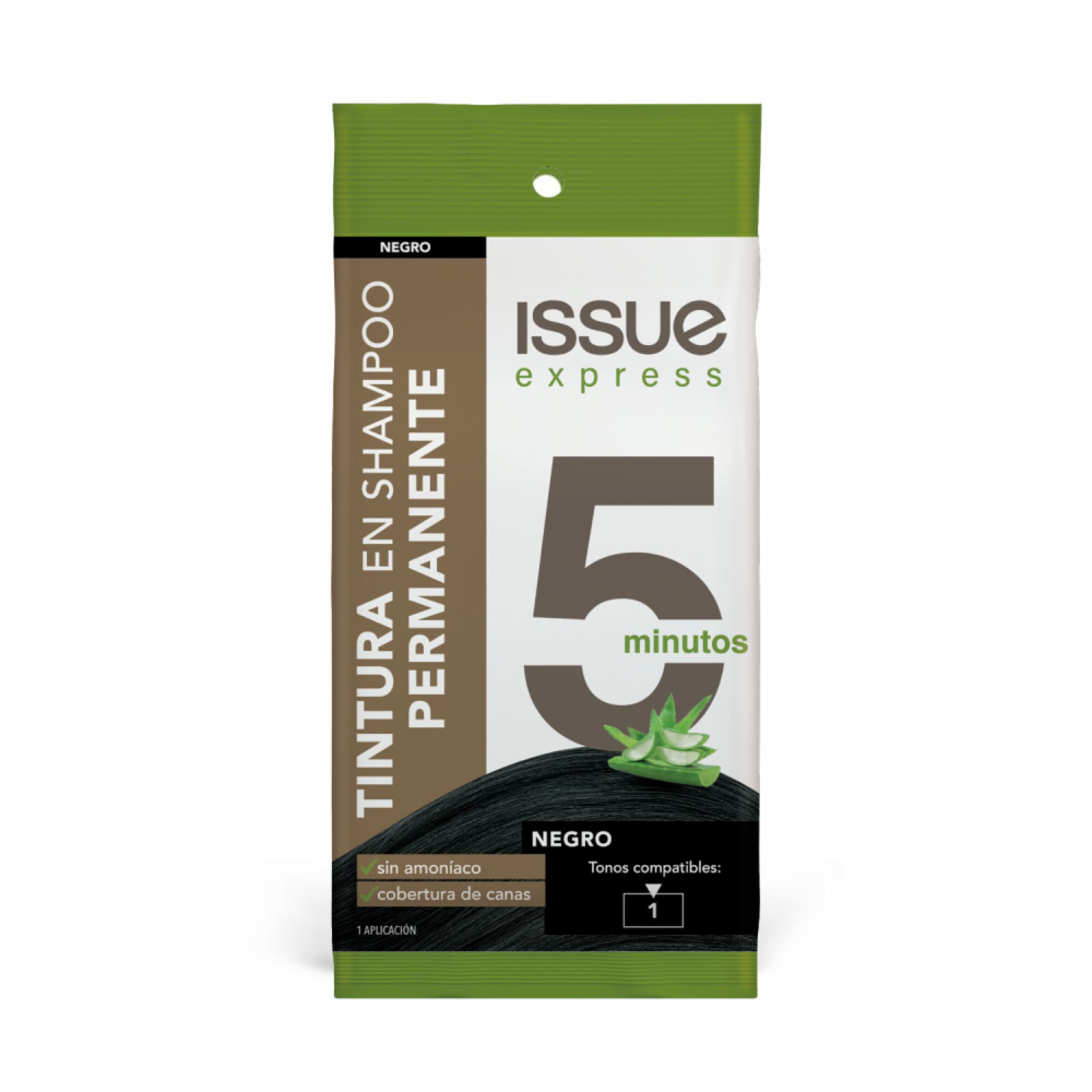 Issue express, tintura en shampoo PERMANENTE 5 MINUTOS - NEGRO