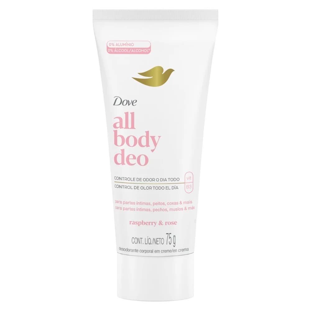 Dove all body deo raspberry & rose desodorante corporal en crema.