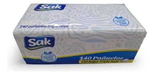 Sak 140 Pañuelos Triple Hoja 100% celulosa