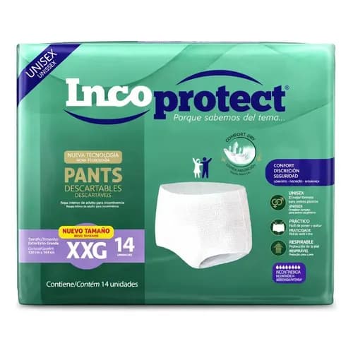 Incoprotect Pants descartables talle XXG 14 unidades
