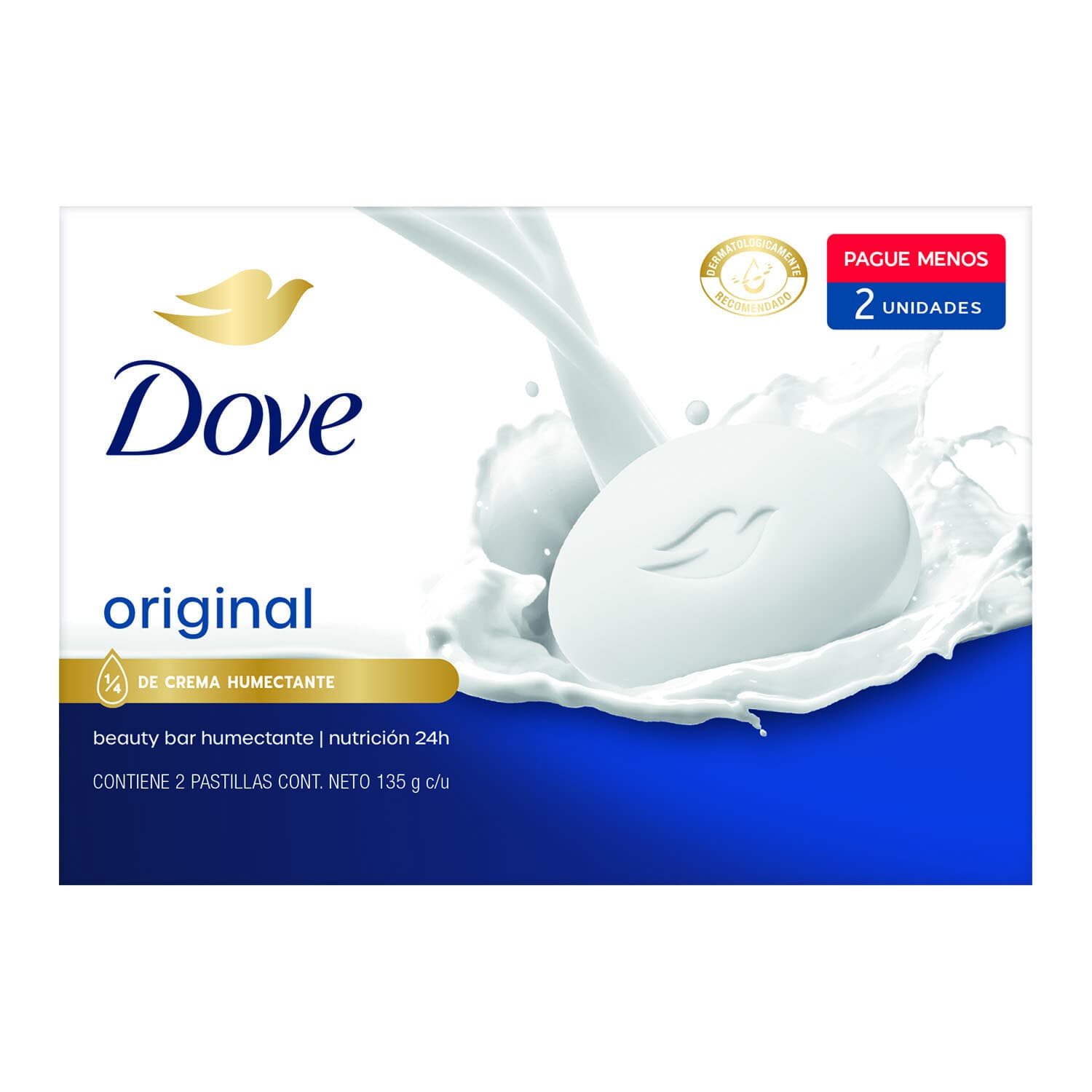 Dove Original pack X2 unidades 135g - Humectante Nutrición 24hs